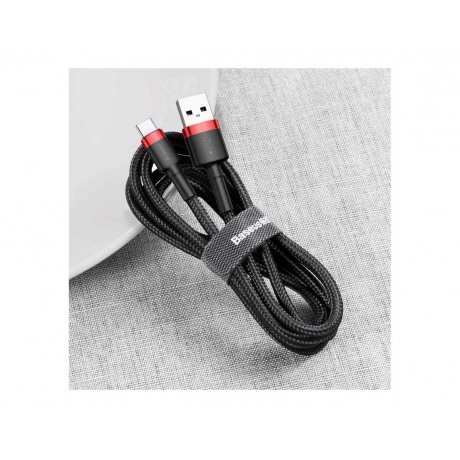 Кабель Baseus Cafule USB - USB Type-C 3A 1m Red-Black CATKLF-B91 - фото 4