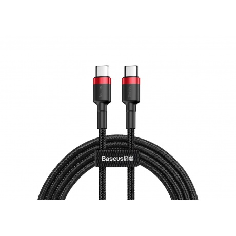 Кабель Baseus Cafule USB - USB Type-C PD2.0 60W 2m Red-Black CATKLF-H91 - фото 1