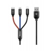 Кабель Baseus 3-in-1 USB - Type-C / MicroUSB / Lightning 3.5A 1....