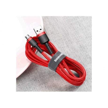 Кабель Baseus Cafule Cable USB - MicroUSB 1.5A 2m Red CAMKLF-C09 - фото 7
