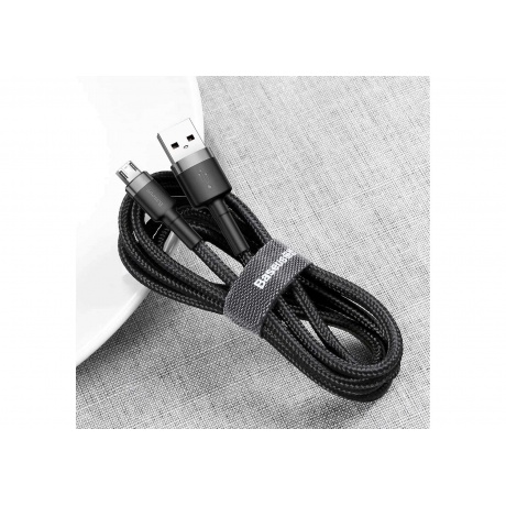 Кабель Baseus Cafule Cable USB - MicroUSB 1.5A 2m Grey-Black CAMKLF-CG1 - фото 9