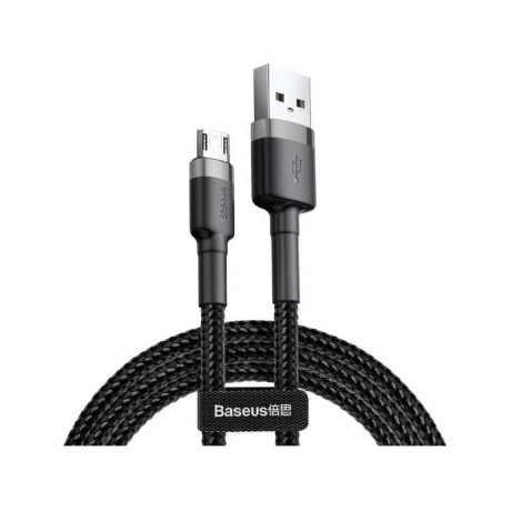 Кабель Baseus Cafule Cable USB - MicroUSB 2.4A 50cm Grey-Black CAMKLF-AG1 - фото 1