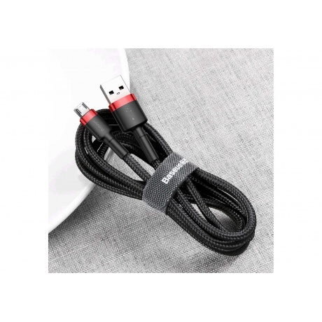 Кабель Baseus Cafule Cable USB - MicroUSB 2.4A 1m Red-Black CAMKLF-B91 - фото 6
