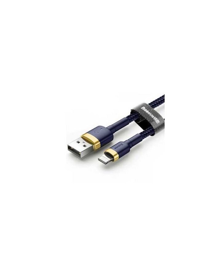 Кабель Baseus Cafule Cable USB - Lightning 2.4A 1m Gold-Blue CALKLF-BV3 кабель baseus yiven audio cable m30 1 метр серебристый черный cam30 bs1