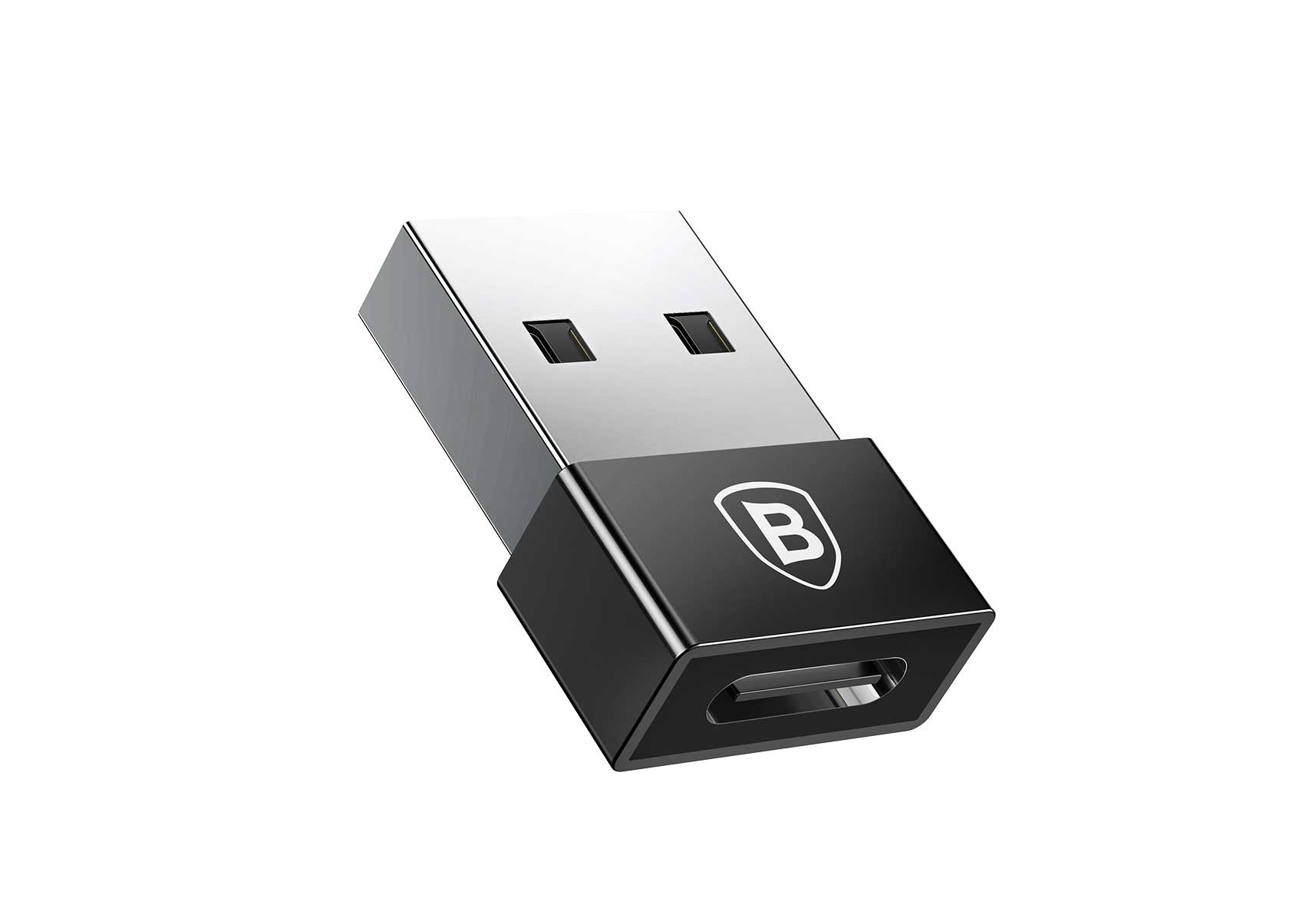 Адаптер Baseus Exquisite USB Male - Type-C Female Adapter Converter Black CATJQ-A01