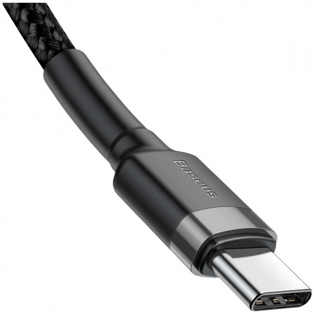 Кабель Baseus Cafule USB Type-C PD2.0 60W 1m Gray-Black CATKLF-GG1 - фото 3