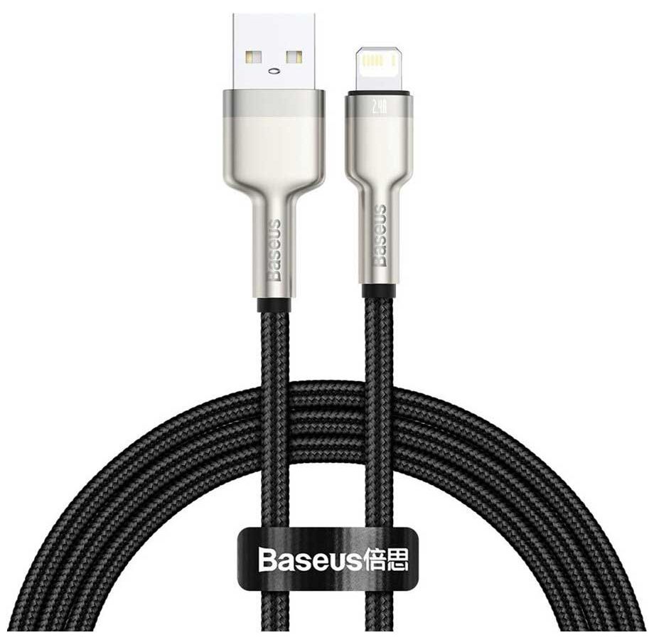 Кабель Baseus Cafule Series USB - Lightning 2.4A 1m Black CALJK-A01 кабель baseus superior series usb microusb 2a 2 0m black camys a01
