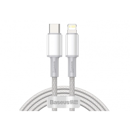 Кабель Baseus High Density Braided USB Type-C - Lightning 20W 2m White CATLGD-A02 - фото 2