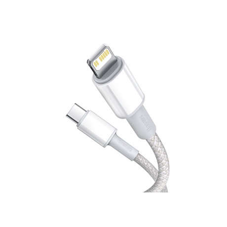 Кабель Baseus High Density Braided USB Type-C - Lightning 20W 2m White CATLGD-A02 - фото 4