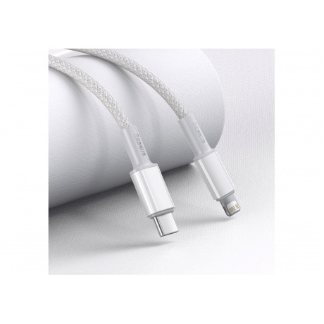 Кабель Baseus High Density Braided USB Type-C - Lightning 20W 2m White CATLGD-A02 - фото 8
