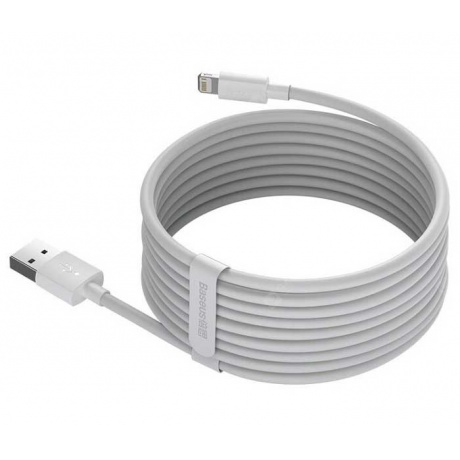 Кабель Baseus Simple Wisdom USB - Lightning 1.5m 2.4A White TZCALZJ-02 - фото 2