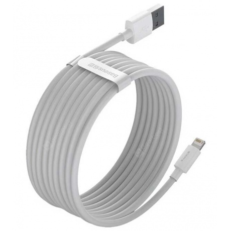 Кабель Baseus Simple Wisdom USB - Lightning 1.5m 2.4A White TZCALZJ-02 - фото 4