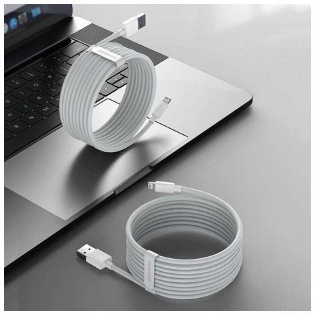 Кабель Baseus Simple Wisdom USB - Lightning 1.5m 2.4A White TZCALZJ-02 - фото 5