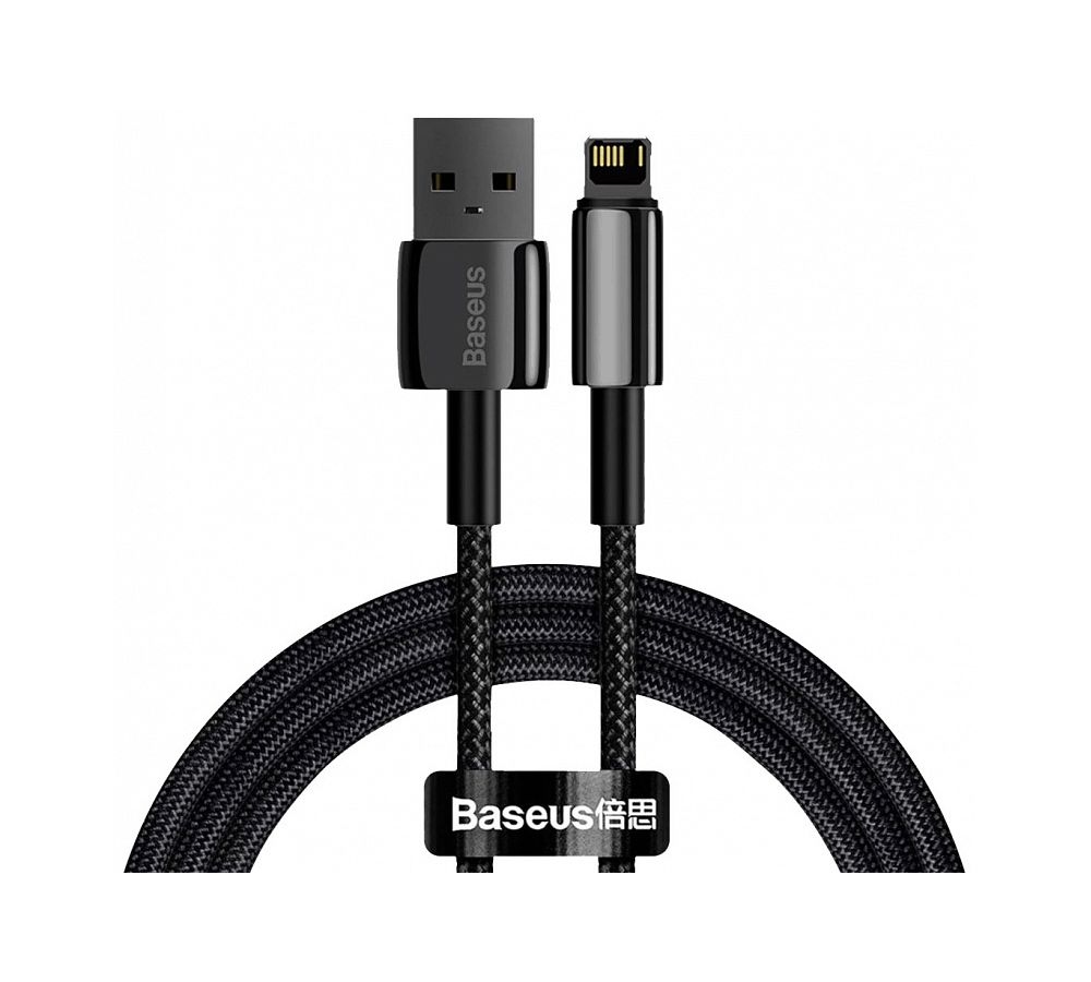 Кабель Baseus Tungsten Gold Fast USB - Lightning 2.4A 2m Black CALWJ-A01 сзу азу usb кабель micro usb