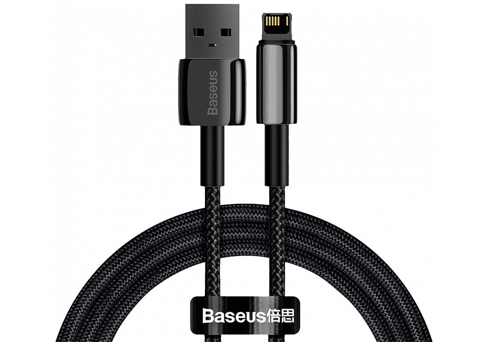 Кабель Baseus Tungsten Gold Fast USB - Lightning 2.4A 2m Black CALWJ-A01 цена и фото