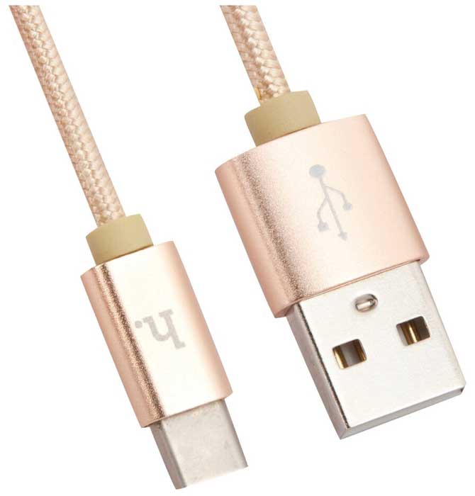 Кабель Hoco Knitted X2 USB - Lightning 1m Gold 6957531032144 кабель hoco x58 airy usb lightning 1m white 6931474744500