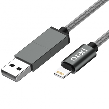 Дата-кабель PERO DC-07 UNIVERSAL 2 in 1, USB-A + PD  to Lightning, 1m, Silver - фото 2