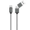 Дата-кабель PERO DC-07 UNIVERSAL 2 in 1, USB-A + PD  to Type-C, ...