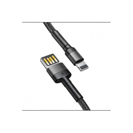 Кабель Baseus Cafule Cable USB - Lightning 2.4A 1m Grey-Black CALKLF-GG1 - фото 2