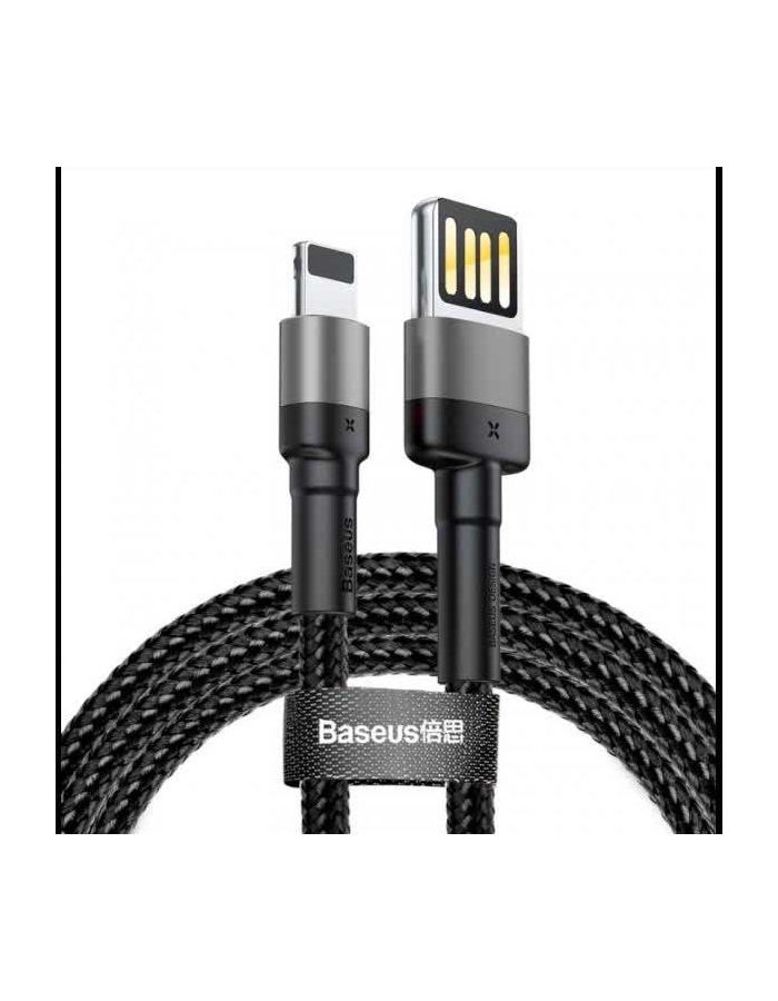 Кабель Baseus Cafule Cable USB - Lightning 2.4A 1m Grey-Black CALKLF-GG1 фото