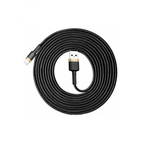Кабель Baseus Cafule Cable USB - Lightning 2A 3m Gold-Black CALKLF-RV1 - фото 1