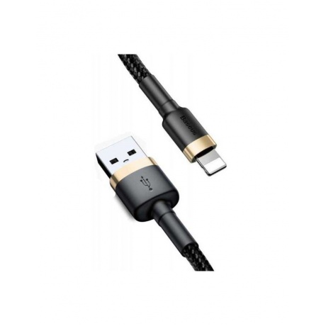 Кабель Baseus Cafule Cable USB - Lightning 2A 3m Gold-Black CALKLF-RV1 - фото 2