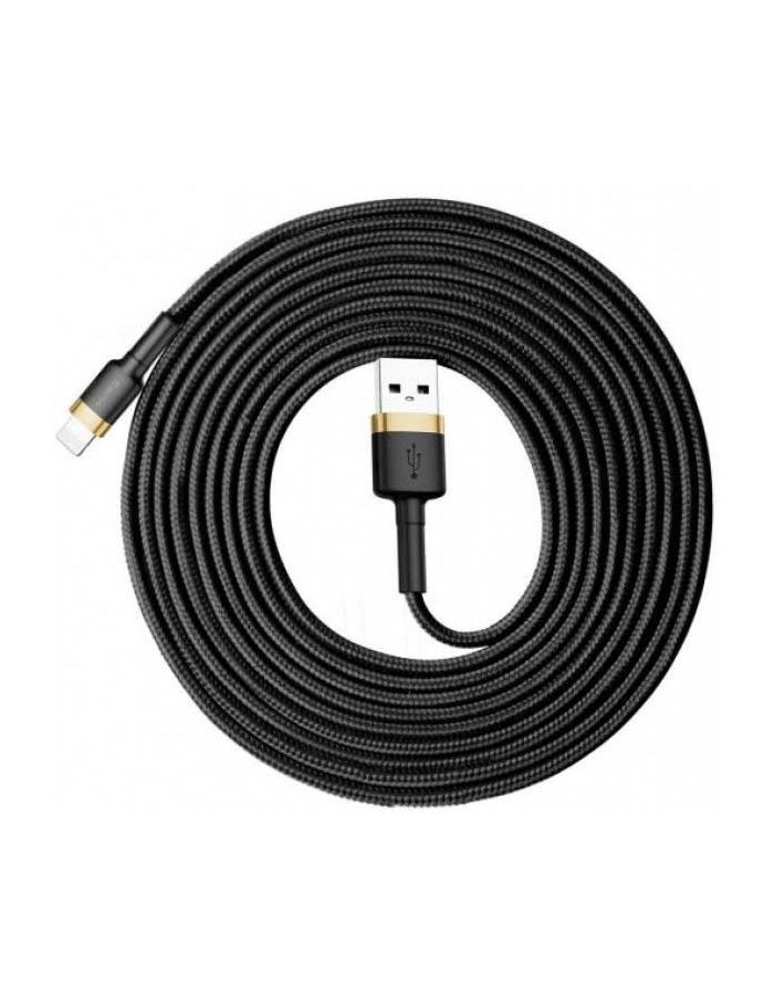 Кабель Baseus Cafule Cable USB - Lightning 2A 3m Gold-Black CALKLF-RV1 аксессуар baseus apple 8 pin cafule 2 4a 0 5m red black calklf a19