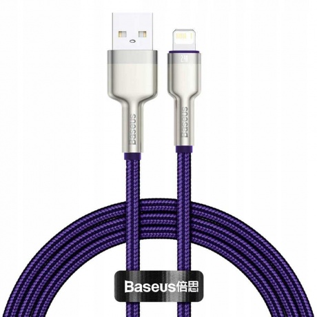 Кабель Baseus Cafule Series USB - Lightning 2.4A 1m Purple CALJK-A05 - фото 1