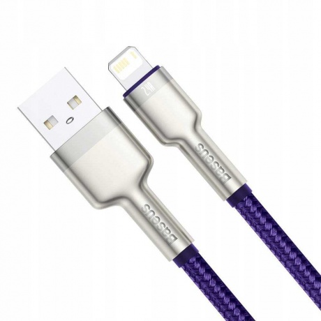 Кабель Baseus Cafule Series USB - Lightning 2.4A 1m Purple CALJK-A05 - фото 2