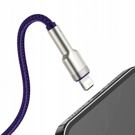 Кабель Baseus Cafule Series USB - Lightning 2.4A 1m Purple CALJK-A05 - фото 4