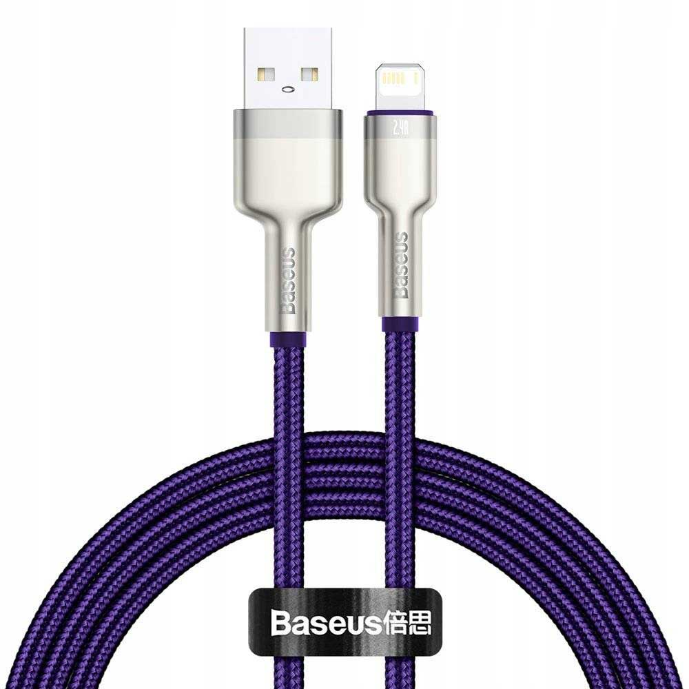 цена Кабель Baseus Cafule Series USB - Lightning 2.4A 1m Purple CALJK-A05
