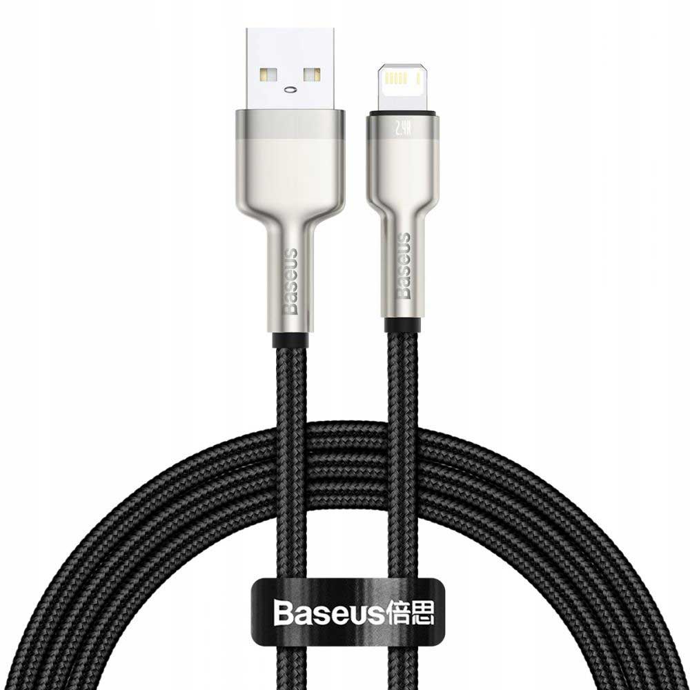 Кабель Baseus Cafule Series USB - Lightning 2.4A 2m Black CALJK-B01 кабель для айфона baseus cafule series metal data cable usb to lightning 2 4a 2m white caljk b01