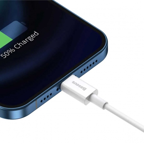 Кабель Baseus Superior Series Fast Charging Data Cable USB - Lightning  2.4A 0.25m White CALYS-02 - фото 3