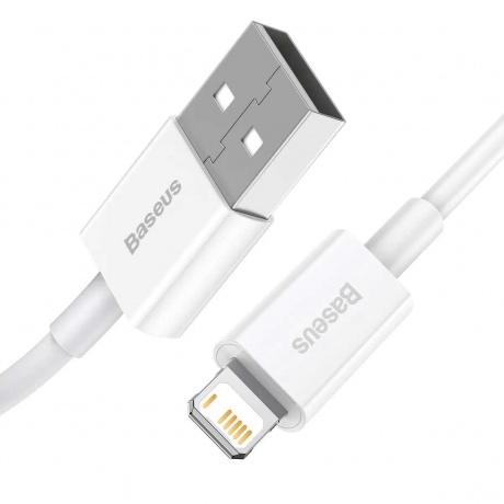 Кабель Baseus Superior Series Fast Charging Data Cable USB - Lightning  2.4A 0.25m White CALYS-02 - фото 6