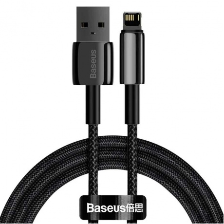Кабель Baseus Tungsten Gold Fast USB - Lightning 2.4A 1m Black CALWJ-01 - фото 1