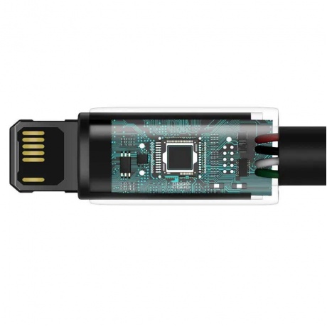 Кабель Baseus Tungsten Gold Fast USB - Lightning 2.4A 1m Black CALWJ-01 - фото 2