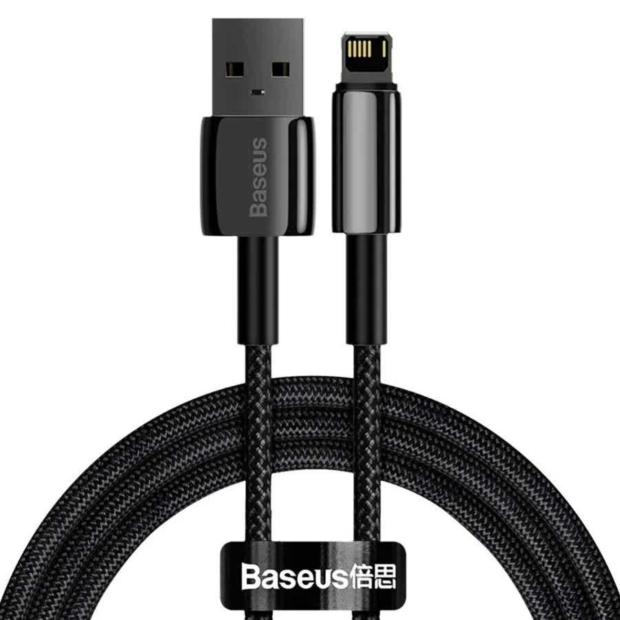 Кабель Baseus Tungsten Gold Fast USB - Lightning 2.4A 1m Black CALWJ-01