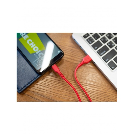 Кабель More choice K16m Red USB 2.0A micro USB TPE 1м - фото 4