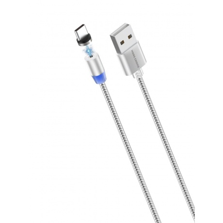 Кабель More choice K61Sa 1м Silver Smart USB 3.0A для Type-C Magnetic серебряный - фото 2