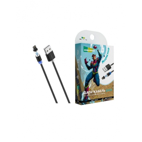 Кабель More choice K61Si 1м Black Smart USB 2.4A для Apple 8-pin Magnetic черный - фото 1