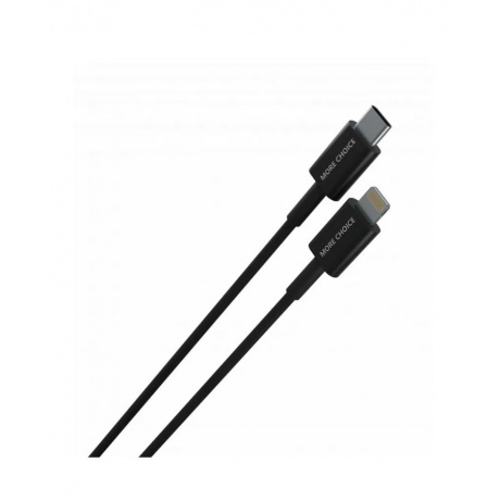 Кабель More choice K71Si TPE 2м Smart USB 2.4A PD 30W быстрая зарядка для Apple 8-pin Type-C черный - фото 1