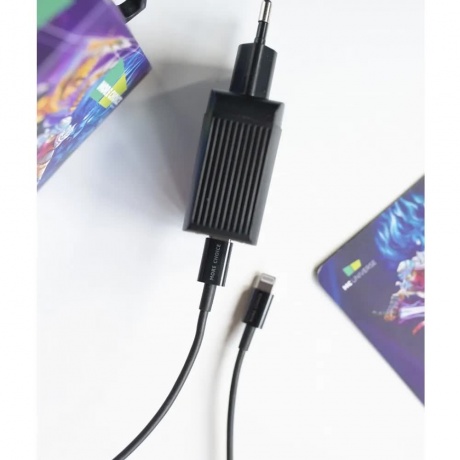 Кабель More choice K71Si TPE 2м Smart USB 2.4A PD 30W быстрая зарядка для Apple 8-pin Type-C черный - фото 4