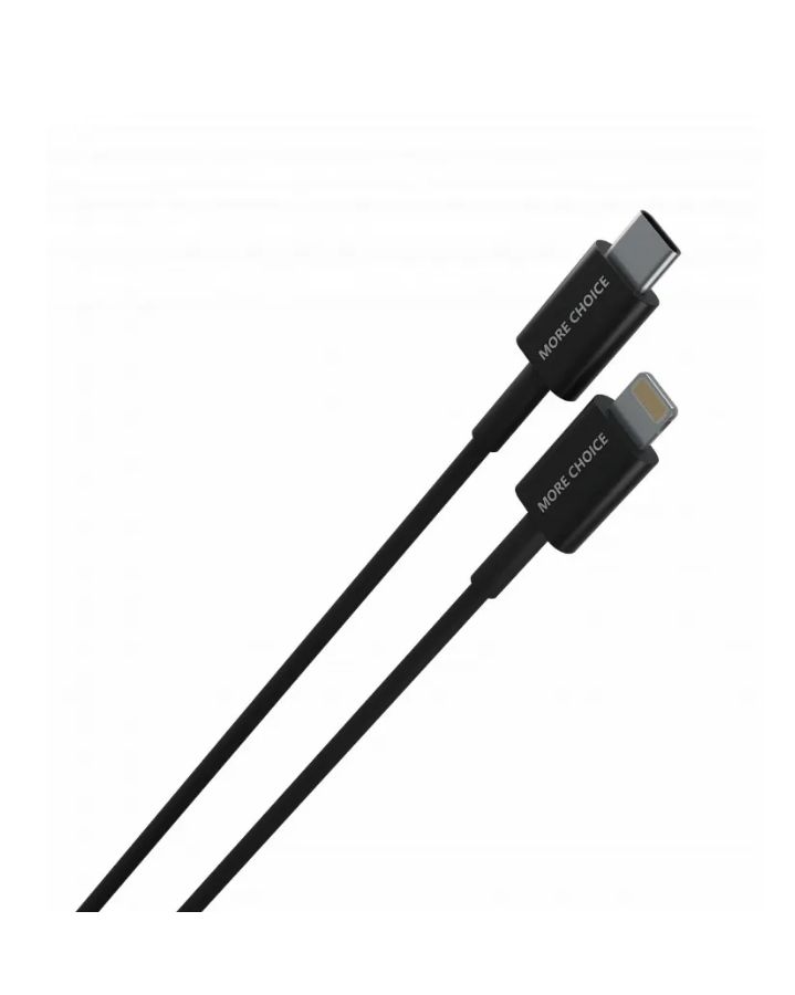 Кабель More choice K71Si TPE 2м Smart USB 2.4A PD 30W быстрая зарядка для Apple 8-pin Type-C черный