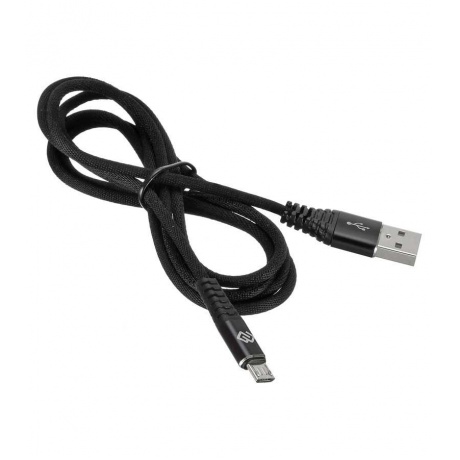 Кабель Digma MICROUSB-1.2M-BRAIDED-BLK USB (m)-micro USB (m) 1.2м черный - фото 2