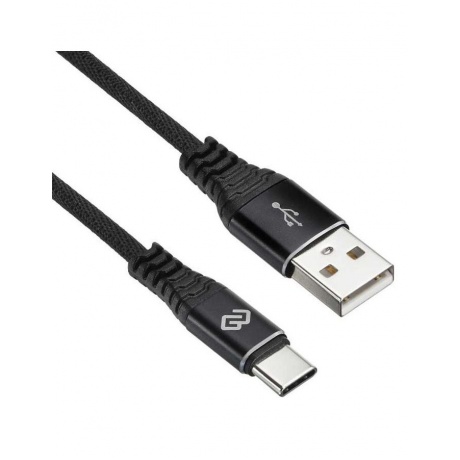 Кабель Digma TYPE-C-1.2M-BRAIDED-BLK USB (m)-USB Type-C (m) 1.2м черный - фото 1