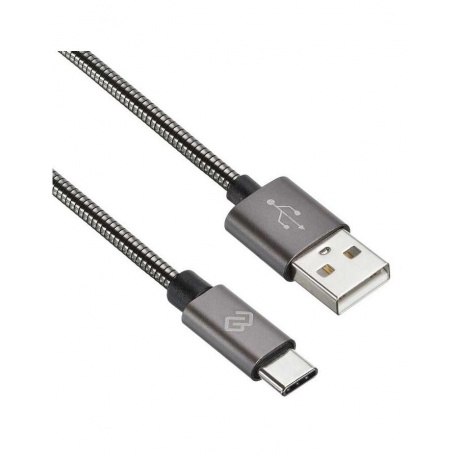 Кабель Digma TYPE-C-1.2M-BRAIDED-G USB (m)-USB Type-C (m) 1.2м черный - фото 1