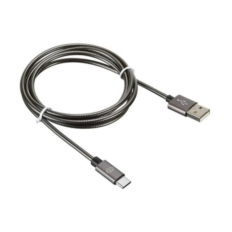 Кабель Digma TYPE-C-1.2M-BRAIDED-G USB (m)-USB Type-C (m) 1.2м черный - фото 2