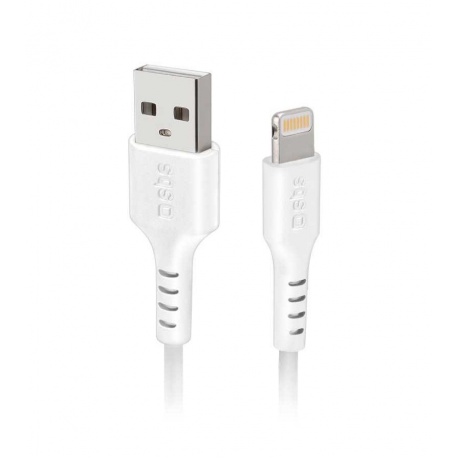 Дата кабель SBS, USB- Lightning, 1м, белый - фото 1