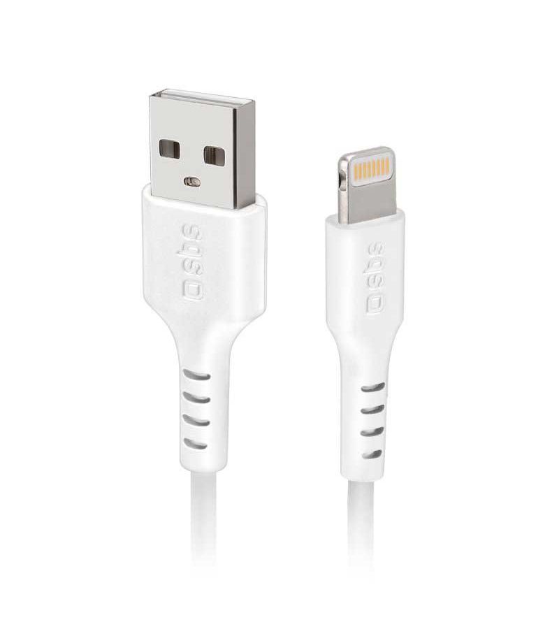 Дата кабель SBS, USB- Lightning, 1м, белый usb дата кабель lightning hoco x69 1м черный с белым