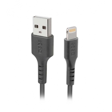 Дата кабель SBS, USB- Lightning, 1м, черный - фото 1